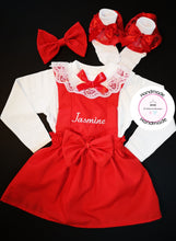 Load image into Gallery viewer, Plain Pinafore Personalised Dress Outfit 0m - 10 years