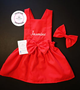 Plain Pinafore Personalised Dress Outfit 0m - 10 years