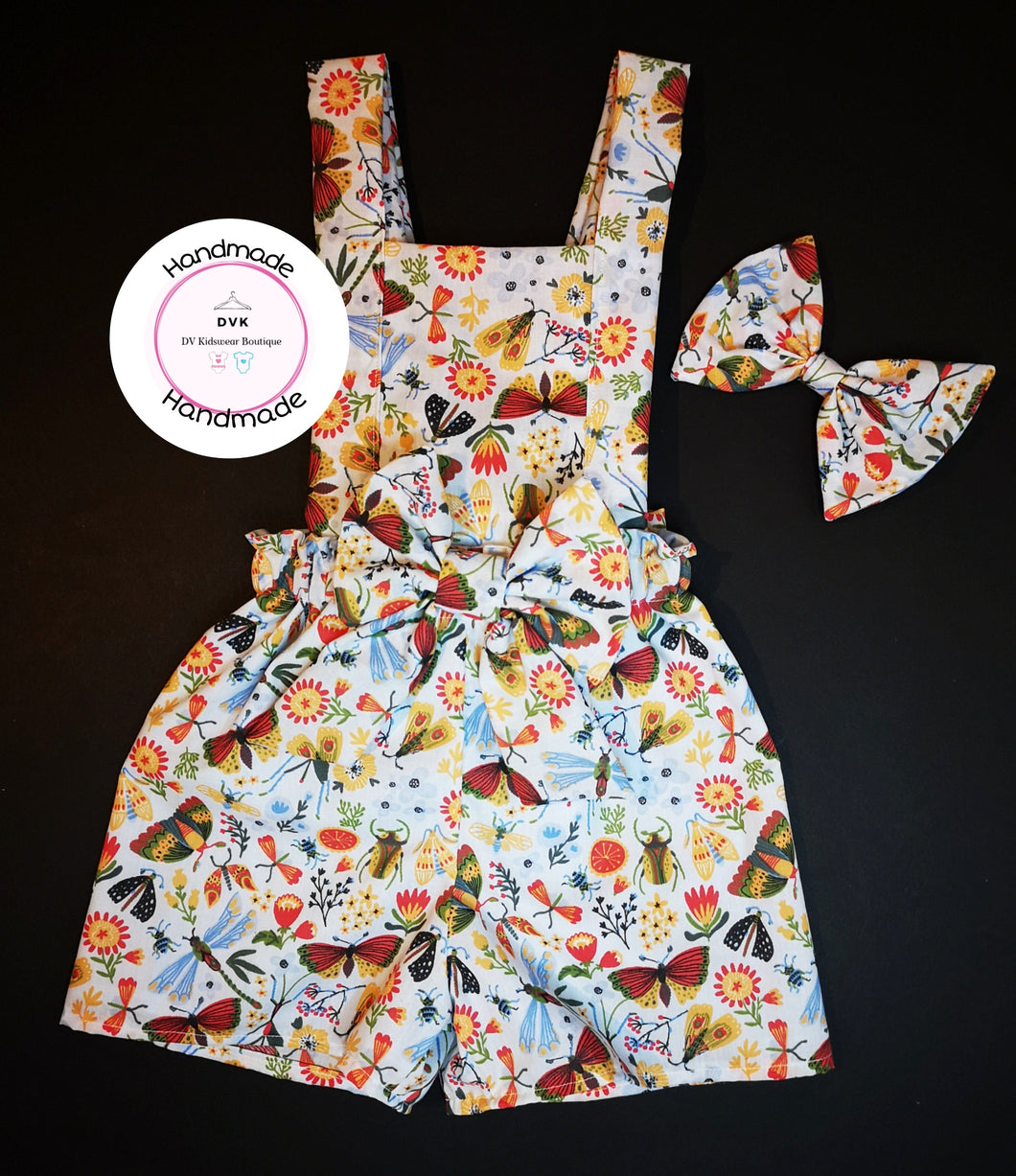 Wild Butterfly Playsuit and Hairbow 0m - 5 years