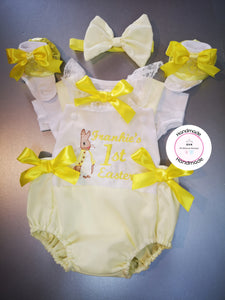 Flopsy Bunny Easter Two-Tone Romper Outfit  0m - 24 months