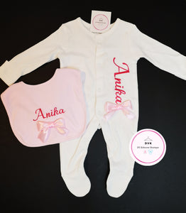 2 piece set ( sleepsuit bib )