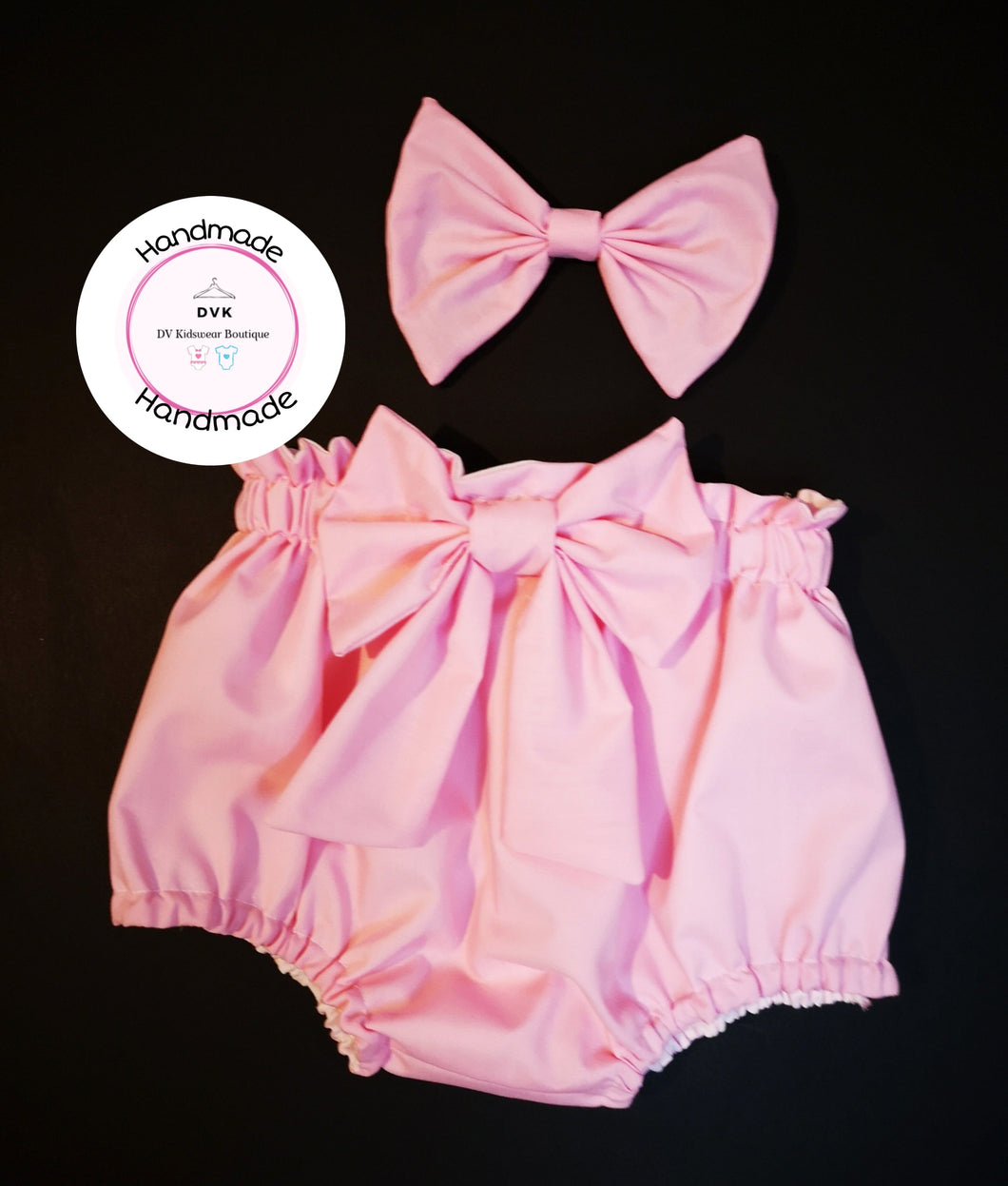 Plain Bloomer and Hairbow Newborn -24 months