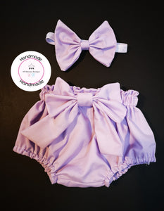 Plain Bloomer and Hairbow Newborn -24 months