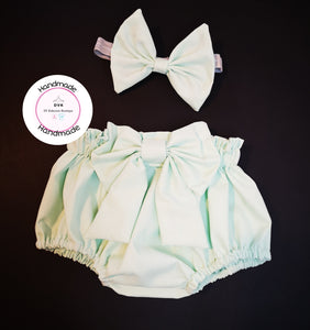 Plain Bloomer and Hairbow Newborn -24 months