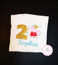 Load image into Gallery viewer, Peppa Inspired Birthday Top 0m -9 years