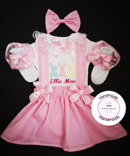 Plain Three Bunnies Dress Outfit 0m - 10 years