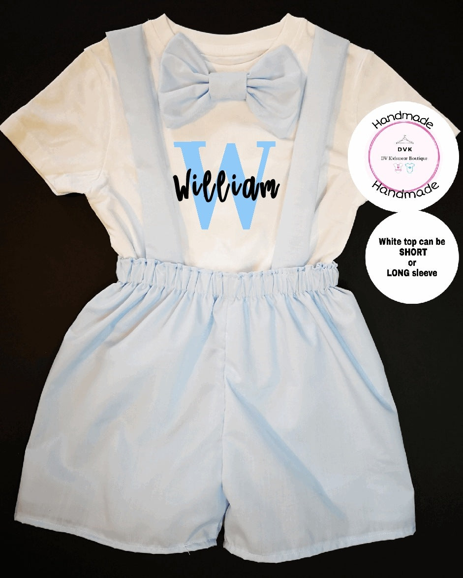 Personalised Dungaree Short Outfit Newborn - 5 years