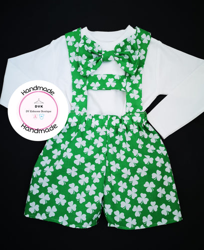 Shamrock Dungaree Short Outfit 0m - 5 years