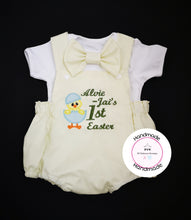 Load image into Gallery viewer, Egg Chick Easter Romper Outfit 0m -24 months