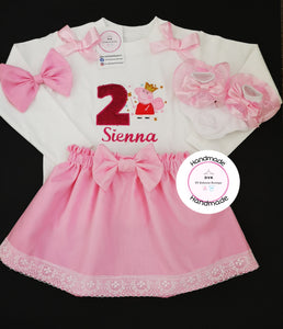 Peppa Skirt Birthday Whole Outfit 0m -5 years