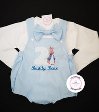 Load image into Gallery viewer, Peter Bunny Romper Birthday Outfit 0m -24 months