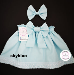 Plain Skirt and Hairbow Newborn - 10 years