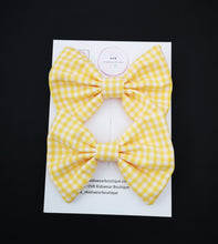 Load image into Gallery viewer, Gingham Pigtail Bow 2 piece 3.5 inch