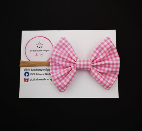 Gingham Baby Headband 3.5 inch