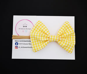 Gingham Baby Headband 3.5 inch