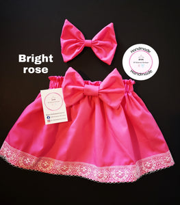 Plain Skirt and Hairbow Newborn - 10 years