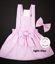 Load image into Gallery viewer, Plain Pinafore Dress and Hairbow 0m - 10 years