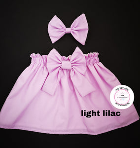 Plain Skirt and Hairbow Newborn - 10 years