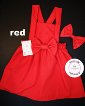 Load image into Gallery viewer, Plain Pinafore Dress and Hairbow 0m - 10 years