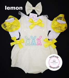 Plain Three Bunnies Romper Outfit  0m - 24 months