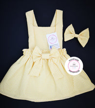 Load image into Gallery viewer, Gingham Pinafore Dress and Hairbow 0m - 13 years