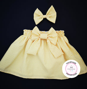 Gingham Skirt and Hairbow 0m - 13 years