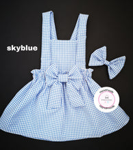 Load image into Gallery viewer, Gingham Pinafore Dress and Hairbow 0m - 13 years