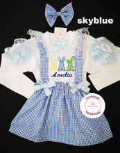 Load image into Gallery viewer, Gingham Three Bunnies Dress Outfit Newborn - 10 years