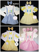 Load image into Gallery viewer, Gingham Three Bunnies Dress Outfit Newborn - 10 years