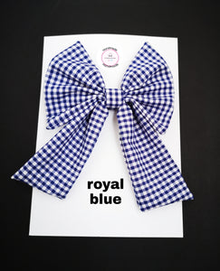 Gingham Long Tail Bow 5 inch