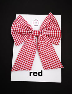 Gingham Long Tail Bow 5 inch