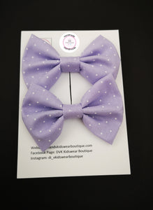 Dotty Pigtail Bow 2 piece 3.5 inch