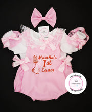 Load image into Gallery viewer, Flopsy Bunny Easter Romper Outfit  0m - 24 months