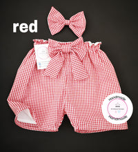 Load image into Gallery viewer, Gingham Short and Hairbow 0m - 10 years