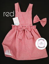 Load image into Gallery viewer, Gingham Pinafore Dress and Hairbow 0m - 13 years