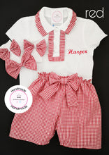 Load image into Gallery viewer, Gingham Personalised Short Uniform Outfit 2 years - 13 years