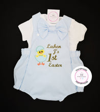 Load image into Gallery viewer, Egg Chick Easter Romper Outfit 0m -24 months