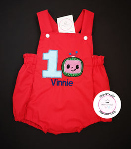 Melon Birthday Romper Outfit 0m -24 months