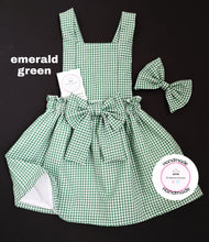 Load image into Gallery viewer, Gingham Pinafore Dress and Hairbow 0m - 13 years