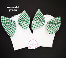 Load image into Gallery viewer, Gingham Bow Sock