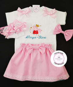 Peppa Skirt Birthday Whole Outfit 0m -5 years