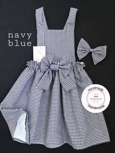 Gingham Pinafore Dress and Hairbow 0m - 13 years