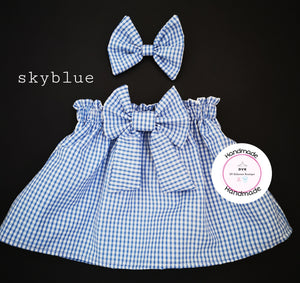 Gingham Skirt and Hairbow 0m - 13 years