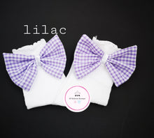 Load image into Gallery viewer, Gingham Bow Sock