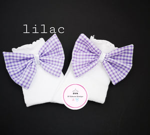 Gingham Bow Sock