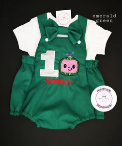 Melon Birthday Romper Outfit 0m -24 months