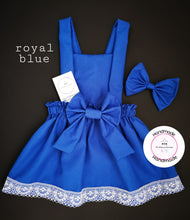 Load image into Gallery viewer, Plain Pinafore Dress and Hairbow 0m - 10 years