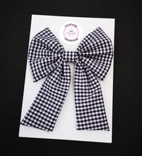 Load image into Gallery viewer, Gingham Long Tail Bow 5 inch