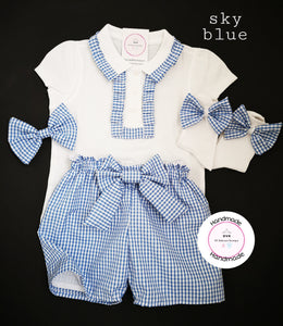 Gingham Short Uniform Outfit 2 years - 10 years