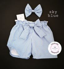 Load image into Gallery viewer, Gingham Short and Hairbow 0m - 10 years